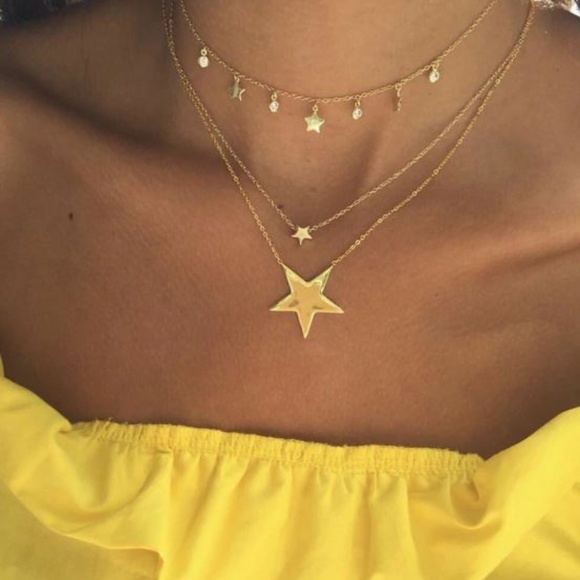 Cute4less2012 Jewelry - Boho 3 Layer Moon and Stars Necklace